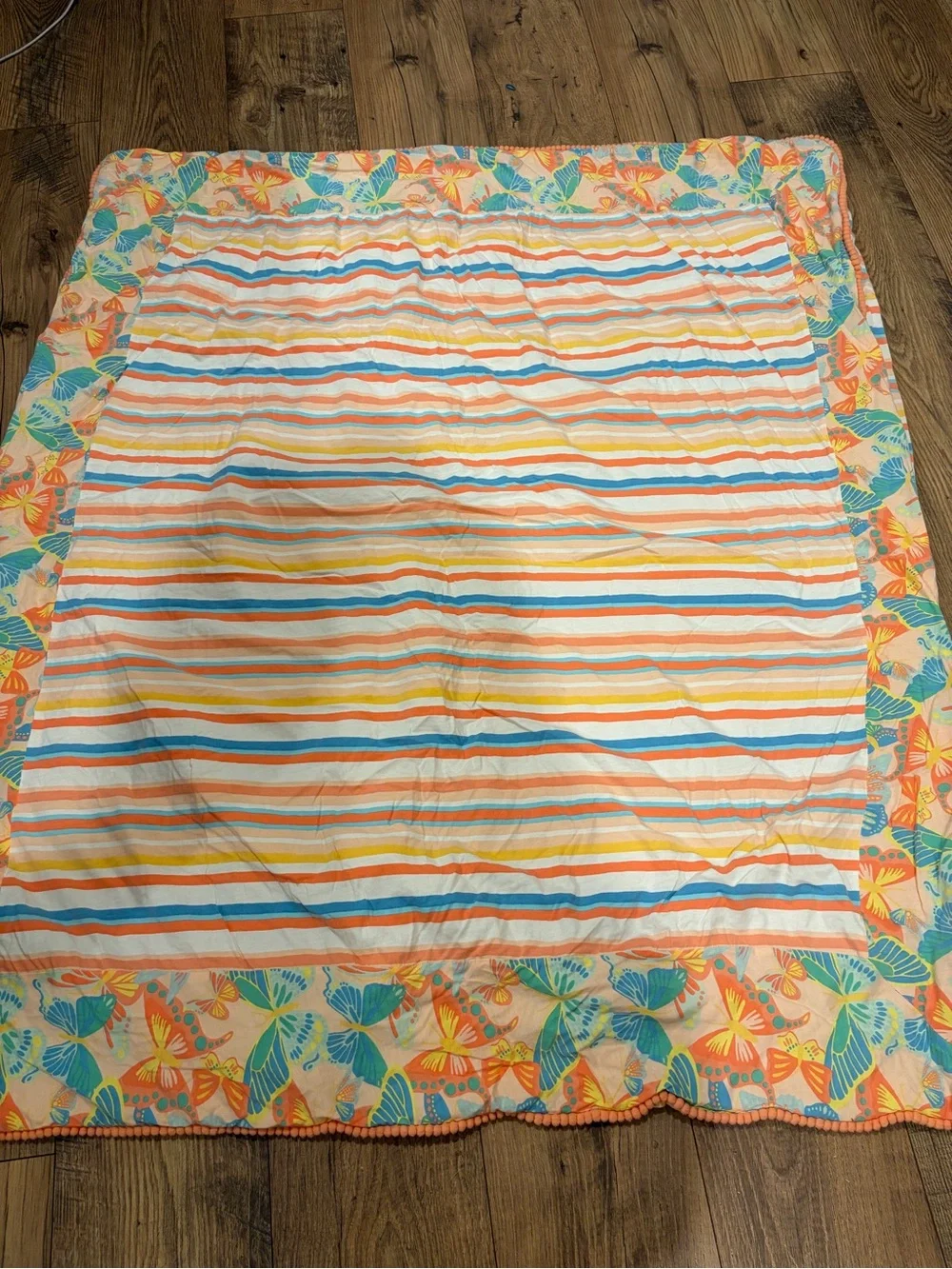 Matilda Jane Orange, Blue & Yellow Butterfly Baby Blanket
